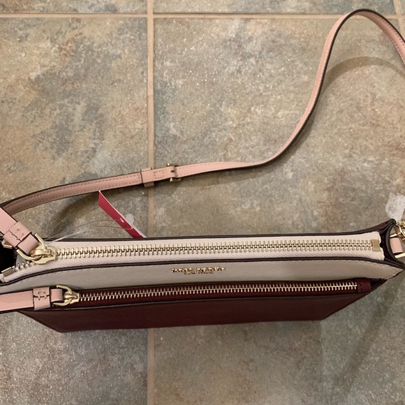 KATE SPADE DOUBLE ZIP CAMERON CROSSBODY CHERRYWOOD - Picture 5 of 8